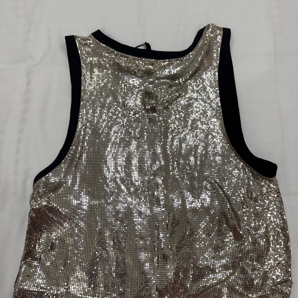 Versus Versace Silver Sequin Top